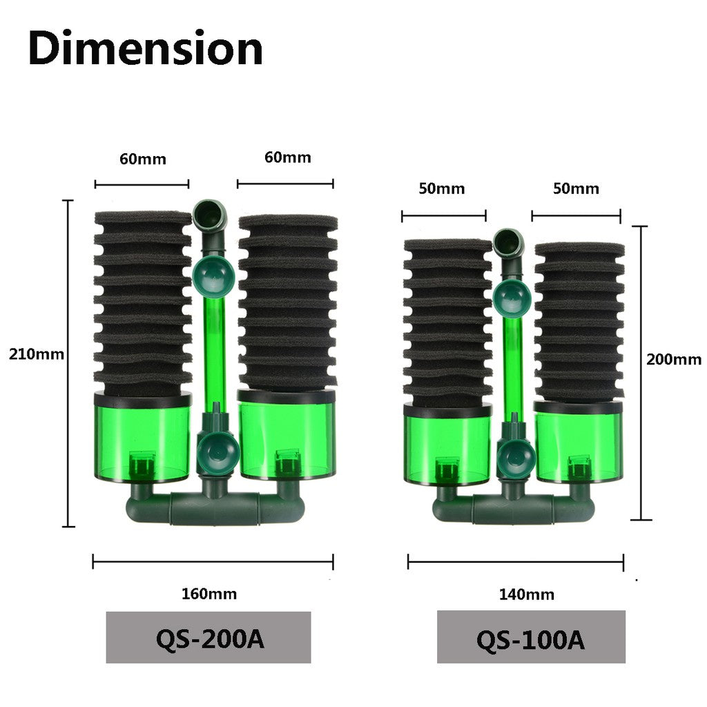 Qanvee Double Sponge Filter