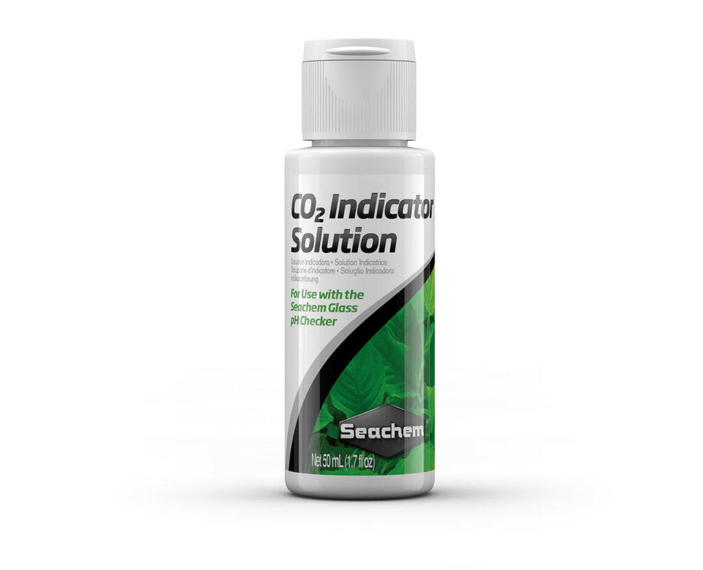 Seachem CO2 Indicator Solution 50 mL bottle for use with Seachem glass pH Checker in CO2-injected planted aquariums.